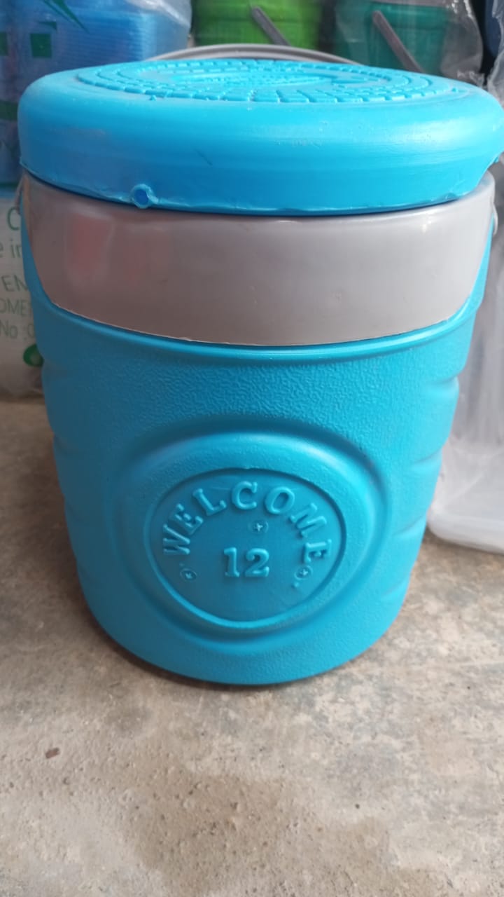 Green laundry basket
